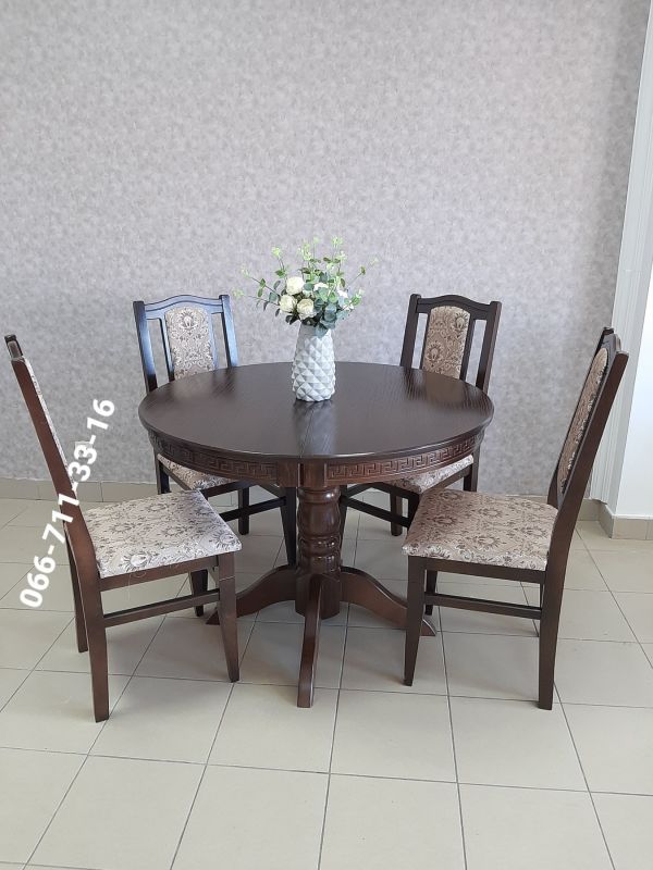 Стіл КАРПАТИ-круглий / горіх темний