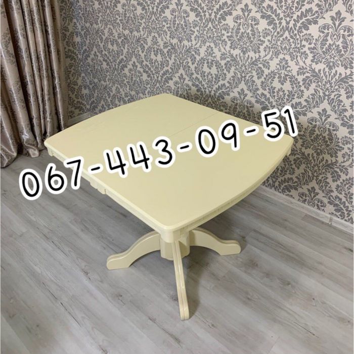 Стіл ВЕРСАЛЬ / пів-овал / слонова кістка