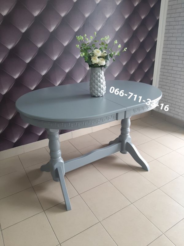 Стіл КАРПАТИ / овальний / сірий-7045