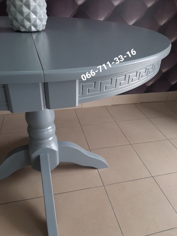 Стіл КАРПАТИ / круглий / сірий-7045