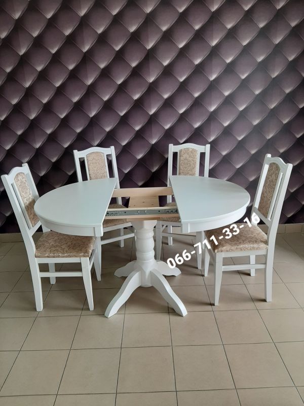 Обідній комплект ЕКО-круглий / білий / Вінтаж Новинка
