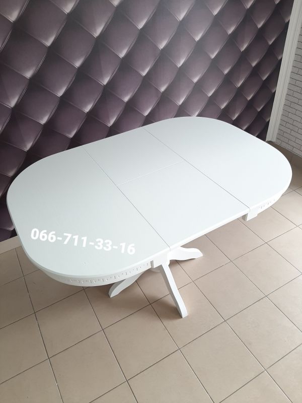 Стіл Говерла 1-ніжка / м’який-квадрат / білий