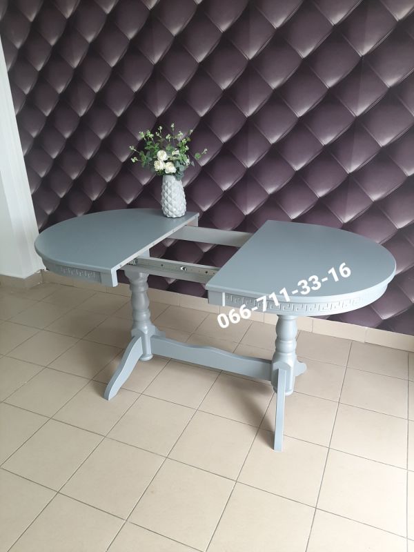 Стіл КАРПАТИ / овальний / сірий-7045