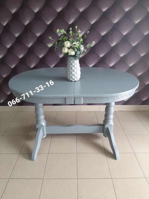 Стіл КАРПАТИ / овальний / сірий-7045