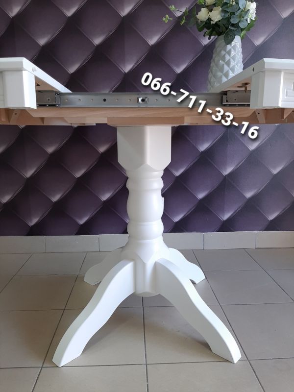 Стіл КАРПАТИ-круглий / білий