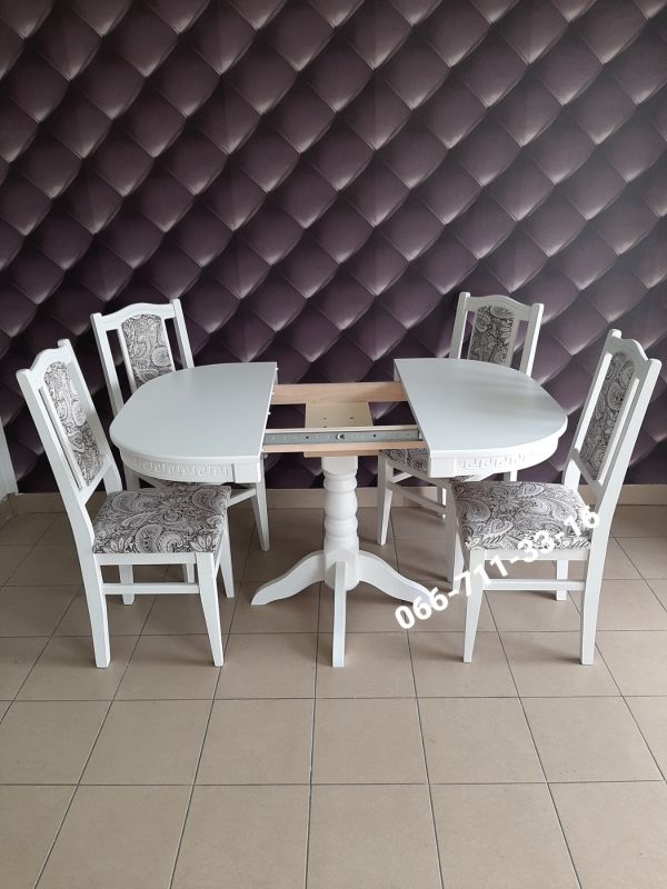 Обідній комплект ГОВЕРЛА / 1-ніжка / білий / Монако