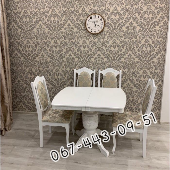 Стіл ВЕРСАЛЬ / пів-овал / слонова кістка