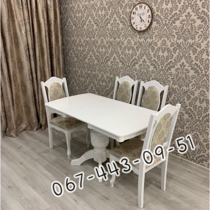 Стіл ВЕРСАЛЬ / пів-овал / слонова кістка