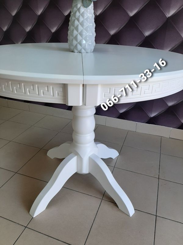 Стіл КАРПАТИ-круглий / білий