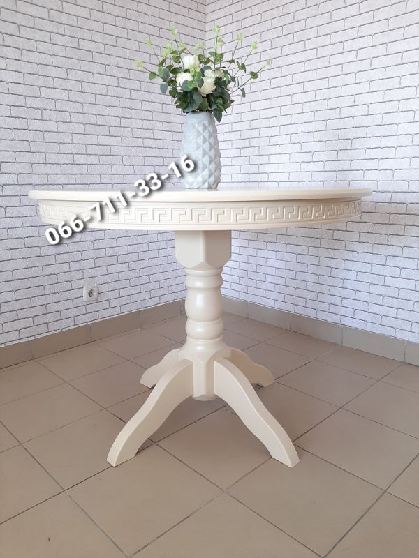 Стіл КАРПАТИ-круглий / слонова кістка