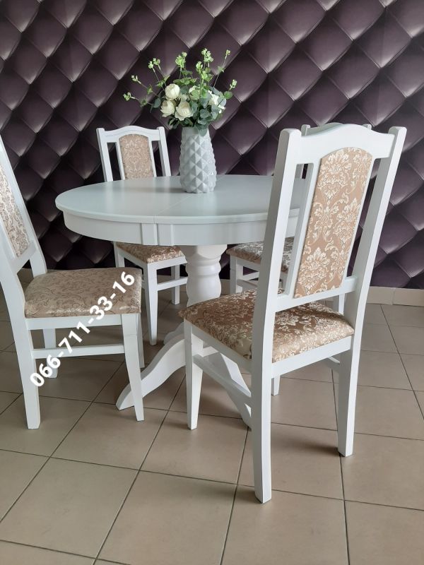 Обідній комплект ЕКО-круглий / білий / Вінтаж Новинка