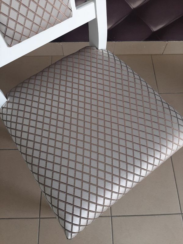 Стілець ФАРАОН / білий / Ромб Вена Сірий