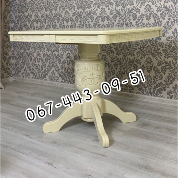 Стіл ВЕРСАЛЬ / пів-овал / слонова кістка