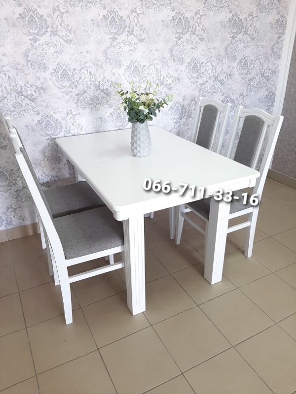 Обідній комплект ЄВРОПА / білий / Сірий Однотон