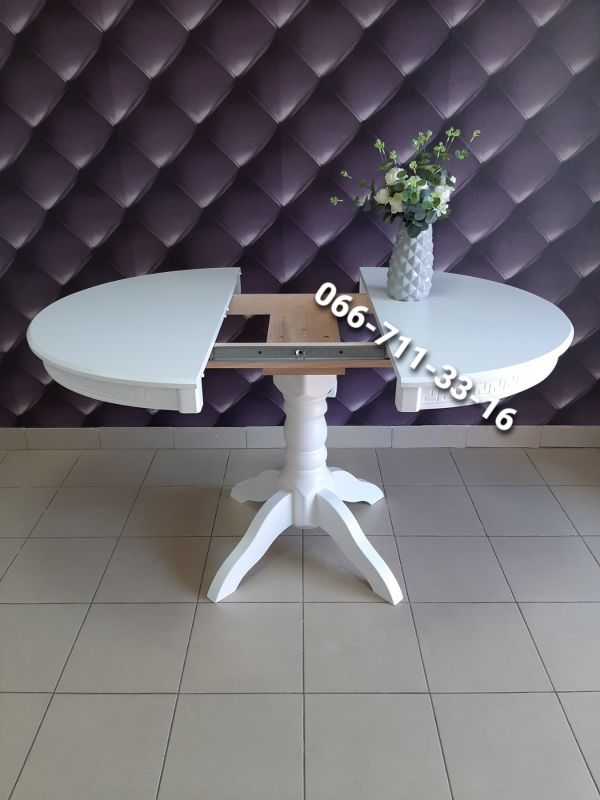 Стіл КАРПАТИ-круглий / білий