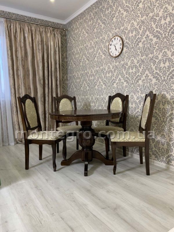 Стіл ВЕРСАЛЬ / круглий / горіх темний